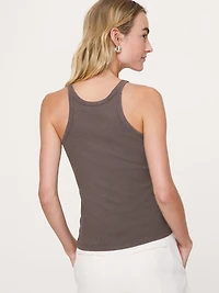 Ribbed Scoop-Neck Tank