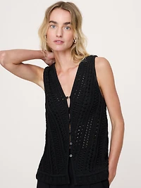 Cotton Crochet Sweater Vest