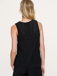 Cotton Crochet Sweater Vest