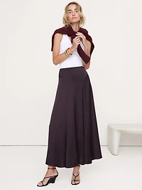 Stretch-Satin Maxi Skirt
