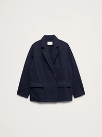 Cotton-Linen Utility Blazer