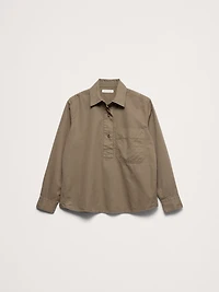 Relaxed Cotton-Twill Popover Shirt