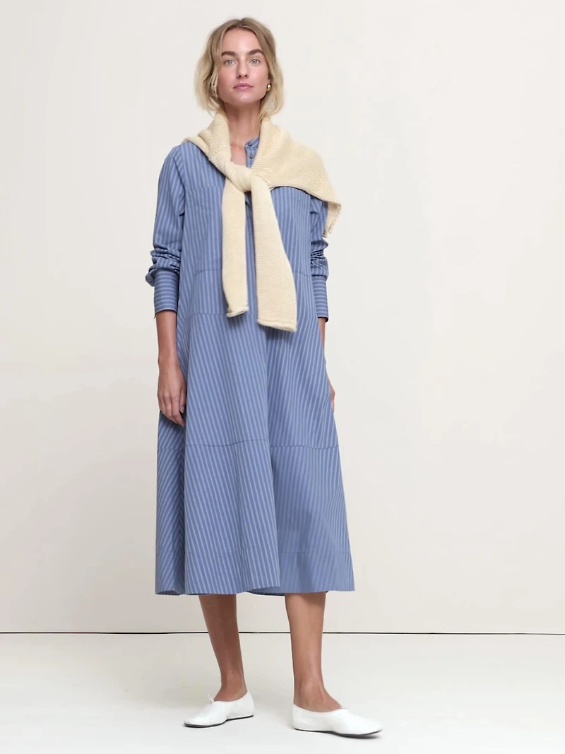 Cotton Trapeze Shirt Dress