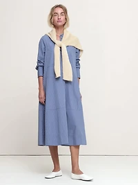 Cotton Trapeze Shirt Dress