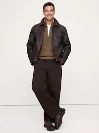 Cotton Cable-Knit Quarter-Zip Sweater