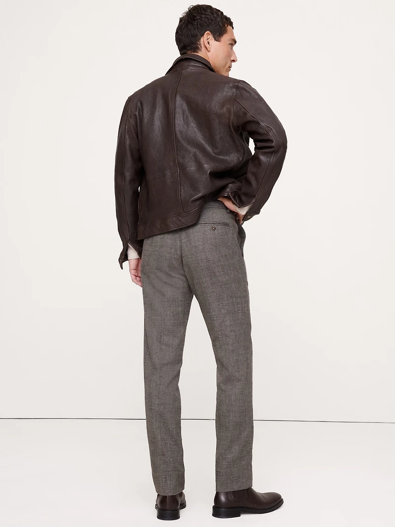 Tailored Slim Herringbone Wrinkle Resistant Dress Pant