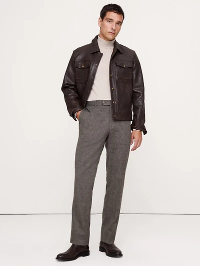 Tailored Slim Herringbone Wrinkle Resistant Dress Pant