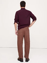 Relaxed Mixed Media Barrel Pant