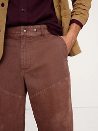Relaxed Mixed Media Barrel Pant