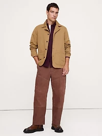 Relaxed Mixed Media Barrel Pant