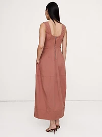 Stretch-Cotton Barrel Midi Dress