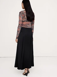 Stretch-Satin Maxi Skirt