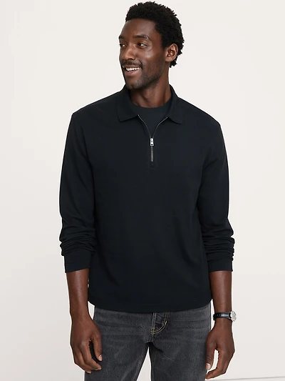 Luxury-Touch Quarter-Zip Polo