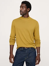 Cotton Jersey Mock-Neck T-Shirt