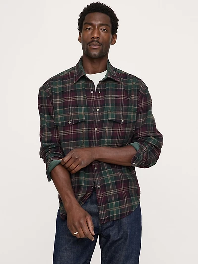 Relaxed-Fit Flannel Utility Shirt