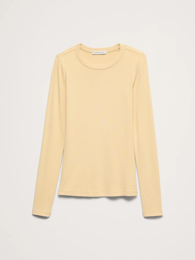 Ribbed Crew-Neck T-Shirt