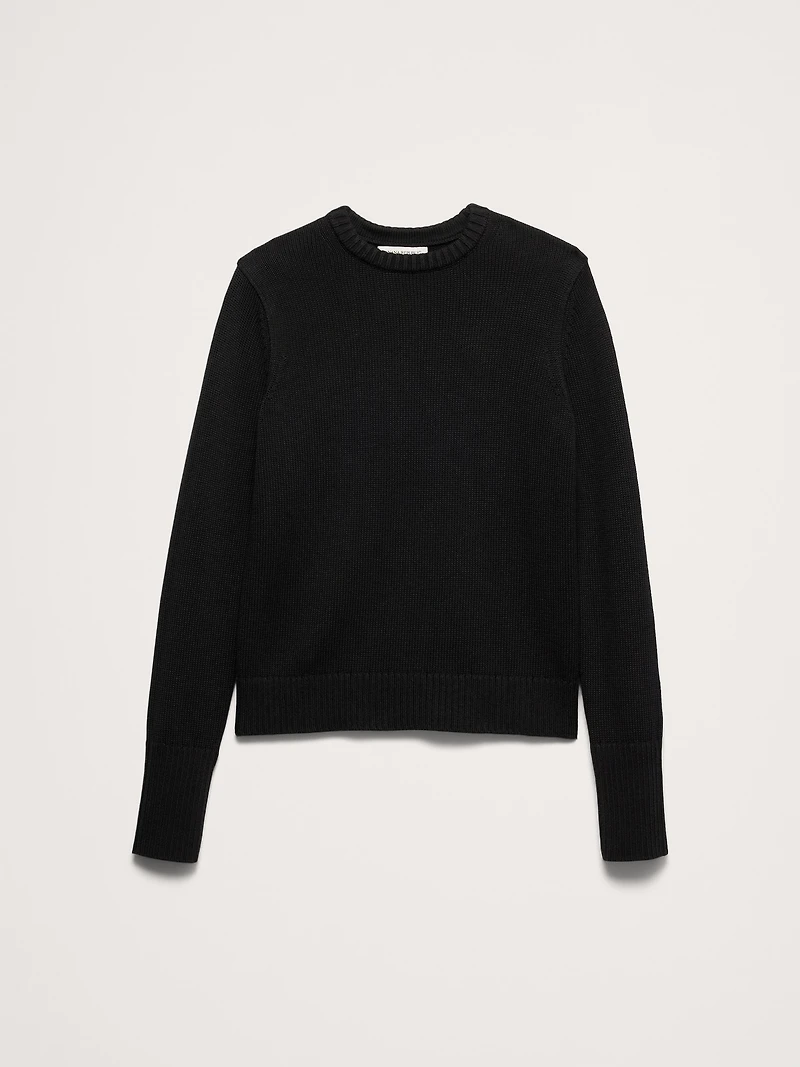 Larkspur Cotton-Silk Crew-Neck Sweater