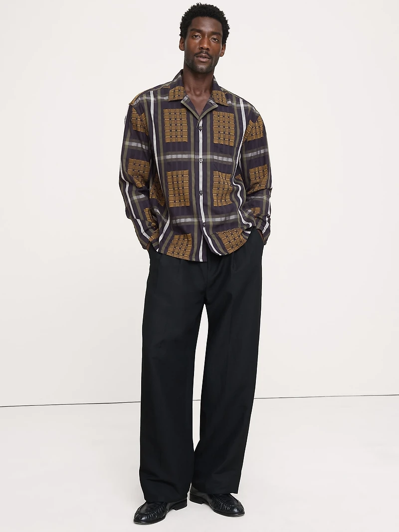 Relaxed-Fit Textured Flannel Resort Shirt