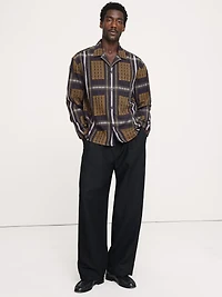 Relaxed-Fit Textured Flannel Resort Shirt