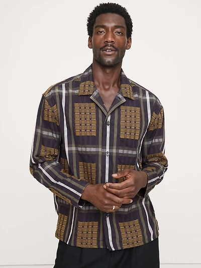 Relaxed-Fit Textured Flannel Resort Shirt