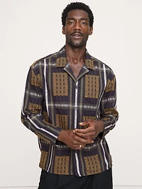 Relaxed-Fit Textured Flannel Resort Shirt