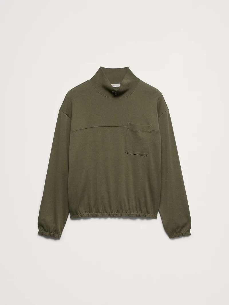 Cotton Mock-Neck Pullover