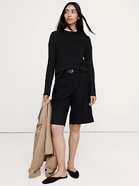 Larkspur Cotton-Silk Crew-Neck Sweater