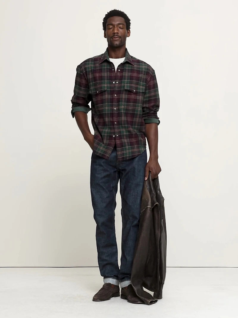 Relaxed-Fit Flannel Utility Shirt