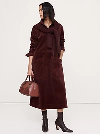 Corduroy Pocket Shirt Dress