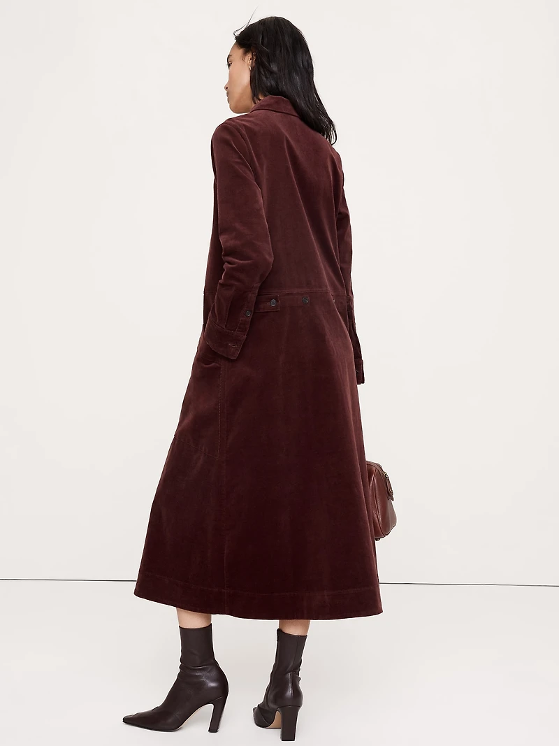 Corduroy Pocket Shirt Dress