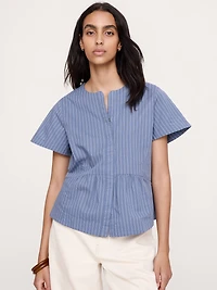 Cotton Flutter Sleeve Top