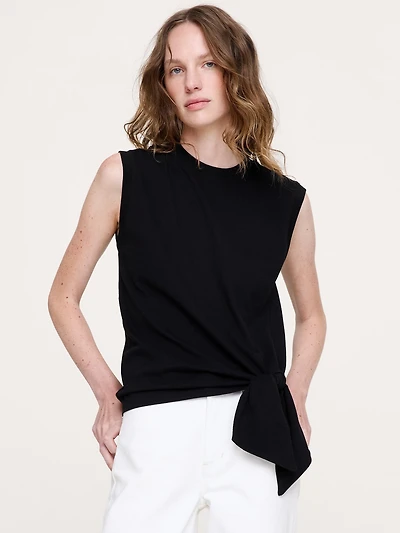 Vintage Cotton Tie-Hem Tank