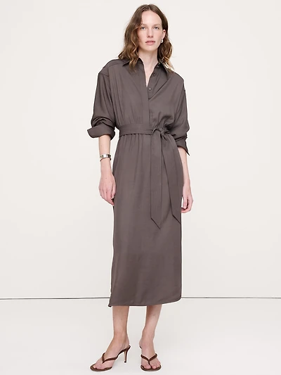 Viscose Midi Shirt Dress
