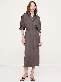 Viscose Midi Shirt Dress