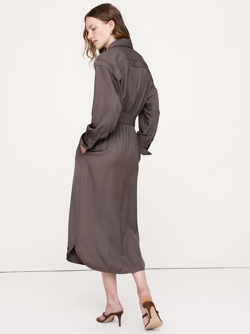 Viscose Midi Shirt Dress