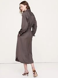 Viscose Midi Shirt Dress