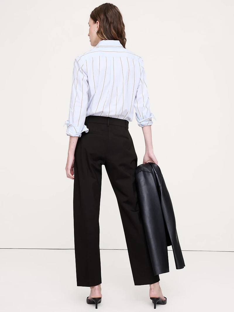 High-Rise Slim Drapey Ponte Pull-On Pant