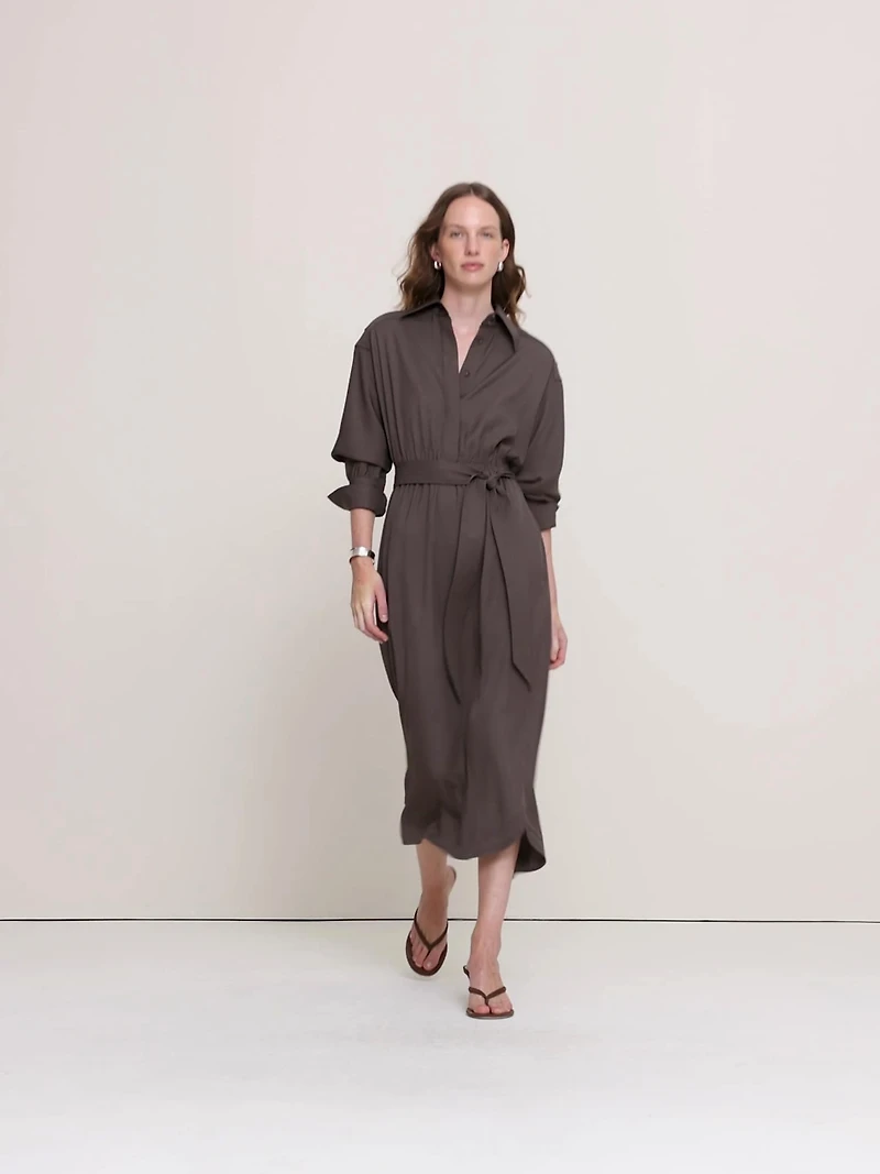 Viscose Midi Shirt Dress