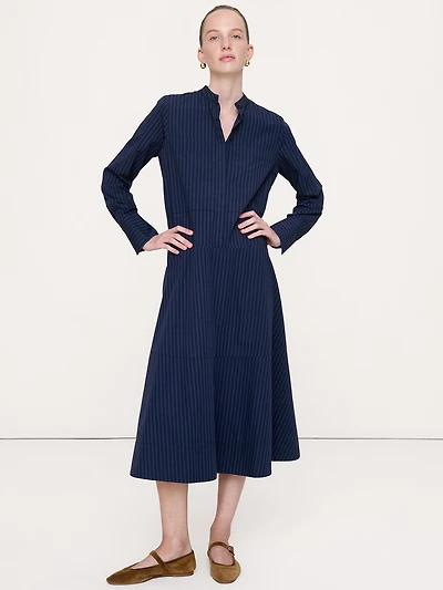 Cotton Trapeze Shirt Dress