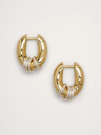 Two-Tone Link Chain Earrings
