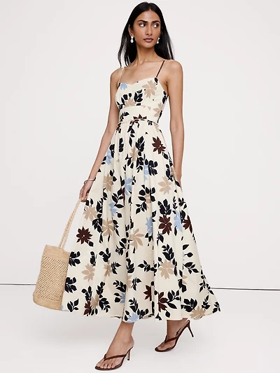 Soft Cotton Corset Maxi Dress