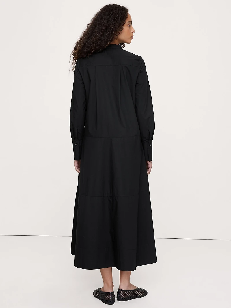 Cotton Trapeze Shirt Dress