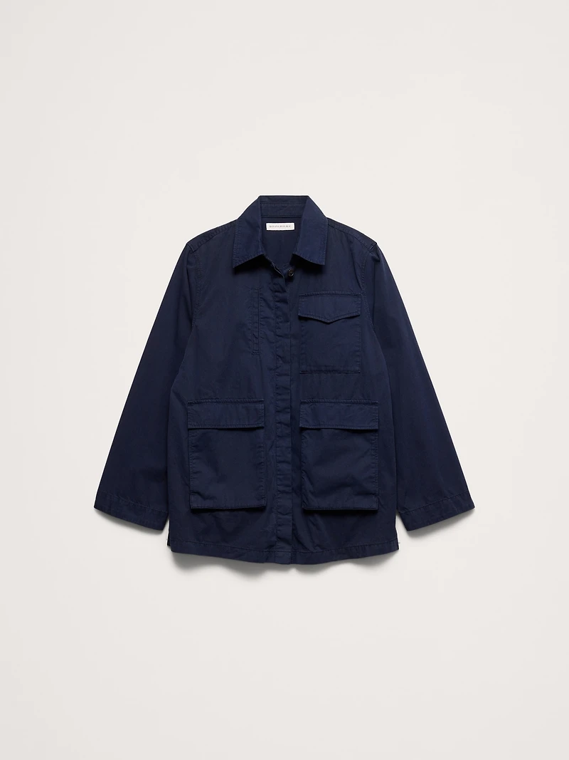 Cotton Twill Shirt Jacket