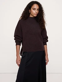 Felted Wool Mock-Neck Sweater