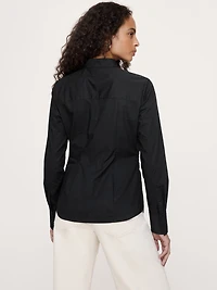 Cotton Pleated-Waist Top
