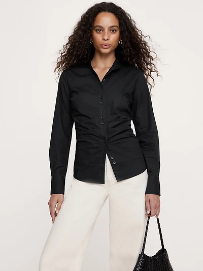 Cotton Pleated-Waist Top