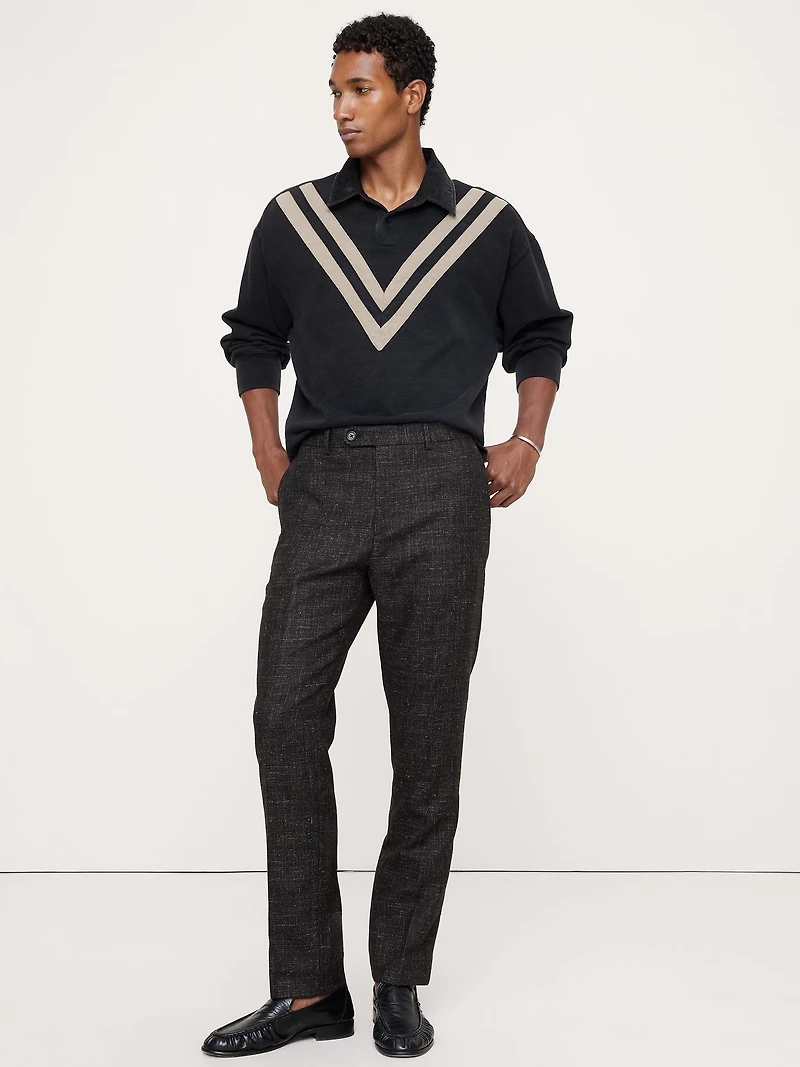 Tailored Slim Italian Tweed Suit Pant