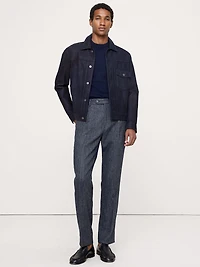 Tailored Slim Italian Herringbone Suit Pant