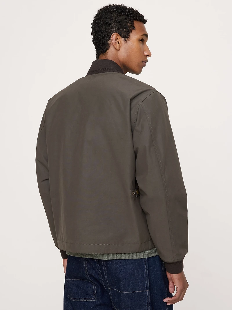 Herringbone Reversible Quilted Bomber Jacket