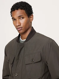 Herringbone Reversible Quilted Bomber Jacket